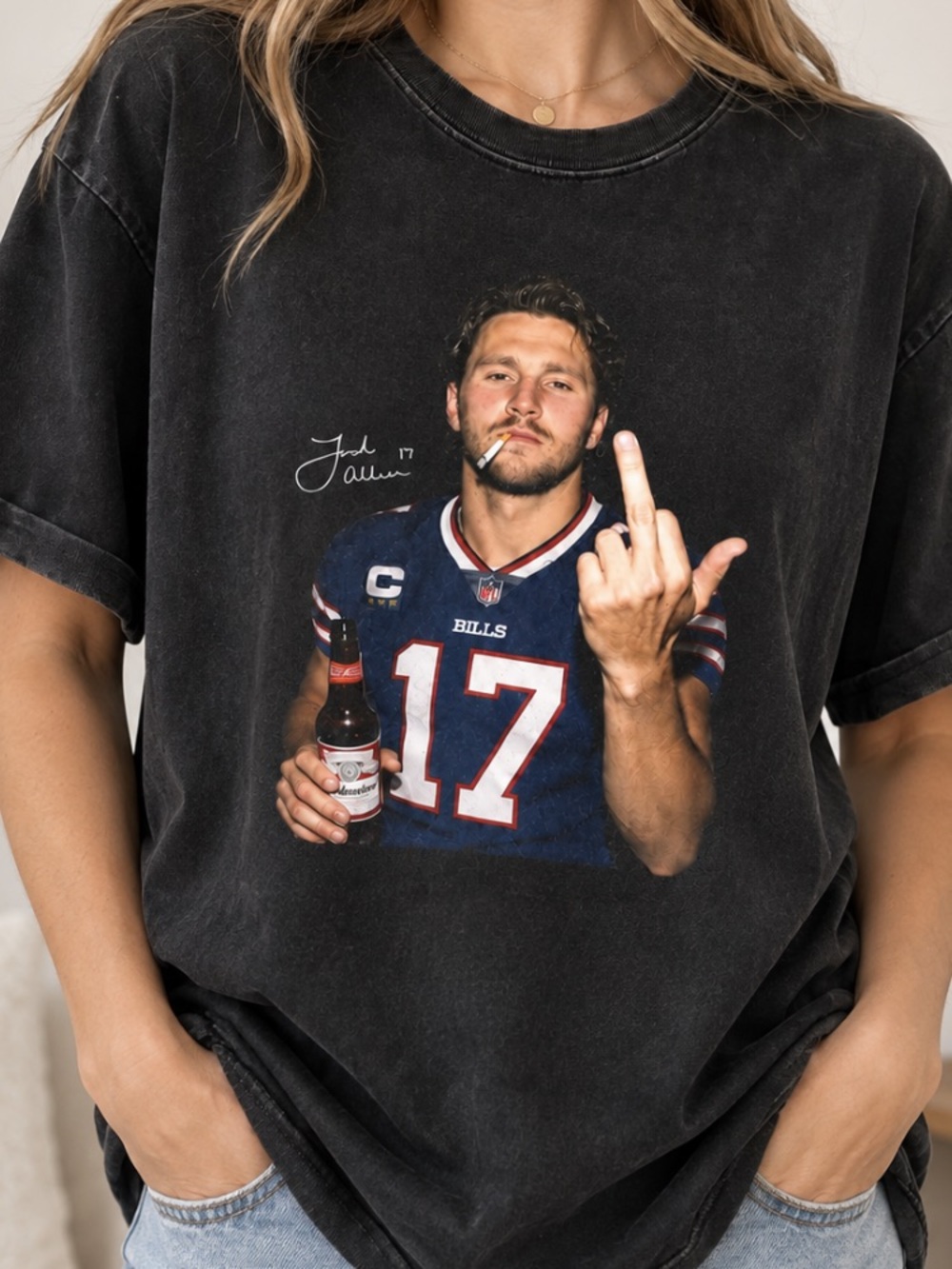 Comfort Colors Josh Allen Buffalo Bills 17 Football Sports T-Shirt